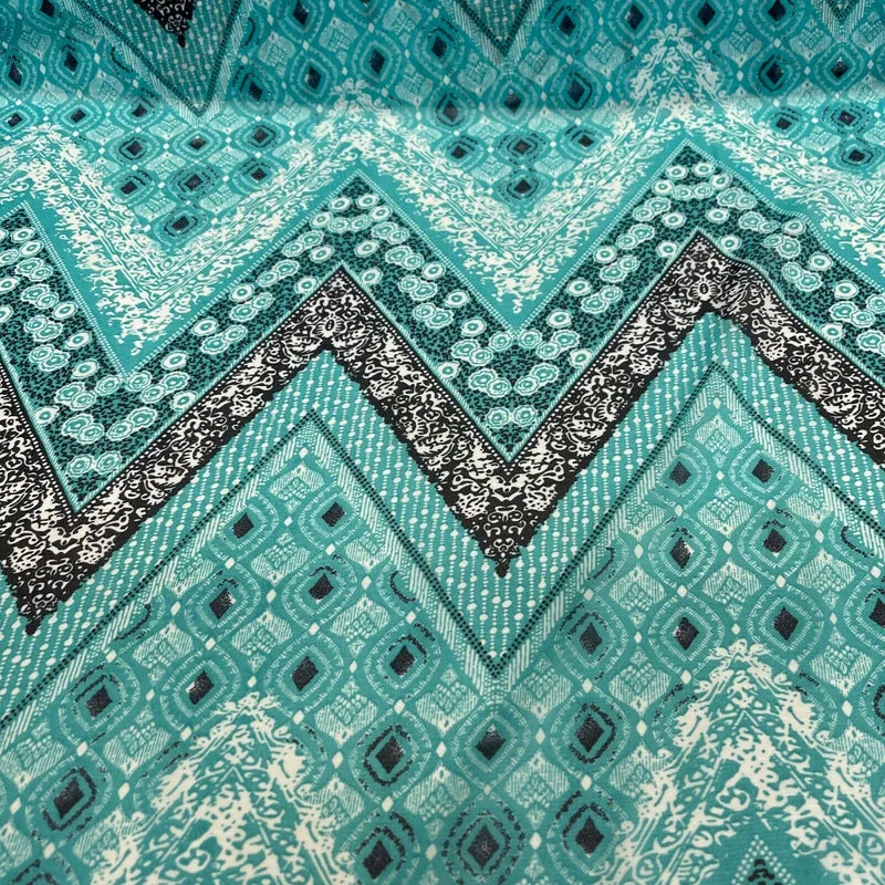 Mixed Floral Ornamental Chiffon Georgette Fabric M1556