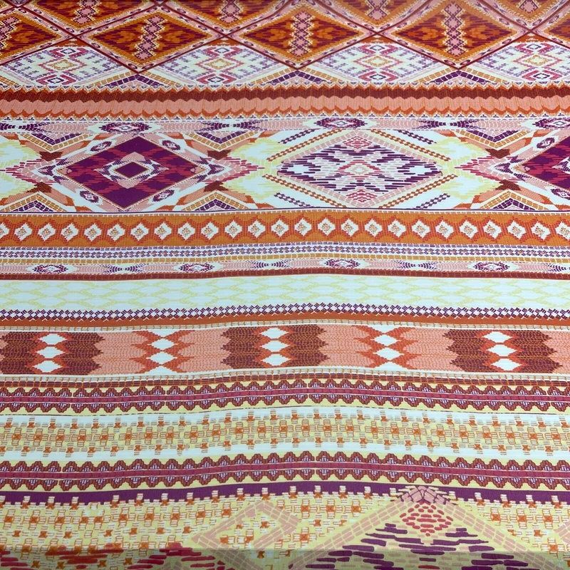 Mixed Floral Ornamental Chiffon Georgette Fabric M1556