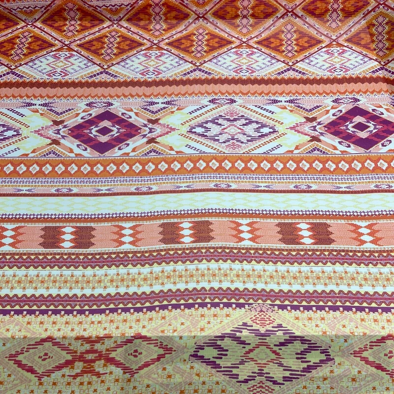 Mixed Floral Ornamental Chiffon Georgette Fabric M1556