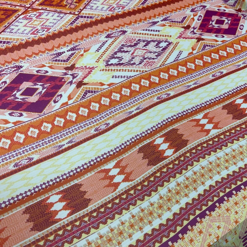 Mixed Floral Ornamental Chiffon Georgette Fabric M1556