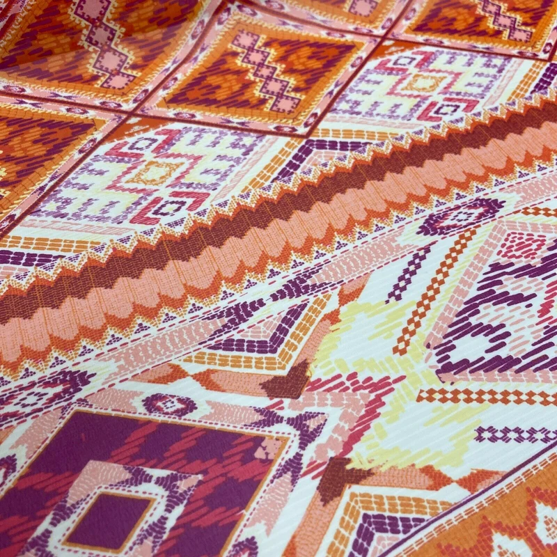 Mixed Floral Ornamental Chiffon Georgette Fabric M1556