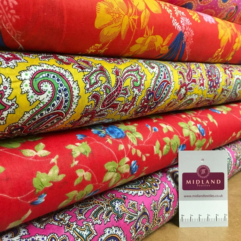 Printed 100% Cotton Floral Lawn Dress Fabric M1406