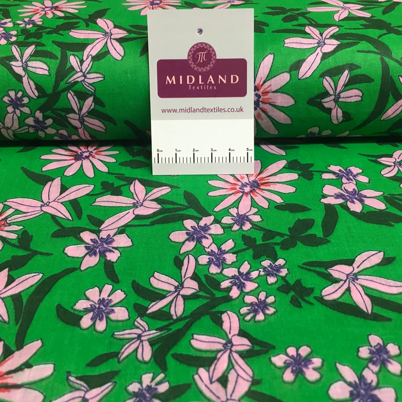 Printed 100% Cotton Floral Lawn Dress Fabric M1406