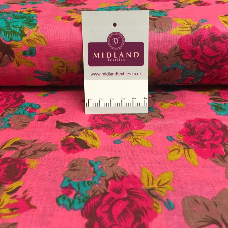 Printed 100% Cotton Floral Lawn Dress Fabric M1406