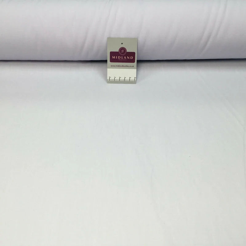 Plain White Poly Soft cotton 150cm wide Fabric M1457