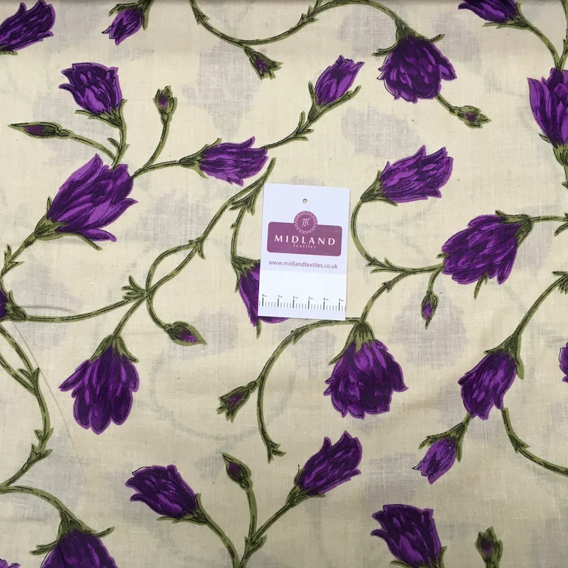 Printed 100% Combed Cotton Voile Fabric M1484
