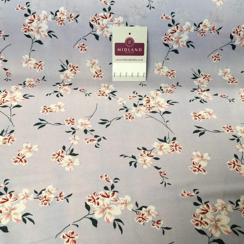 Floral prints fine Viscose Rayon dress challis Fabric M1469 Mtex