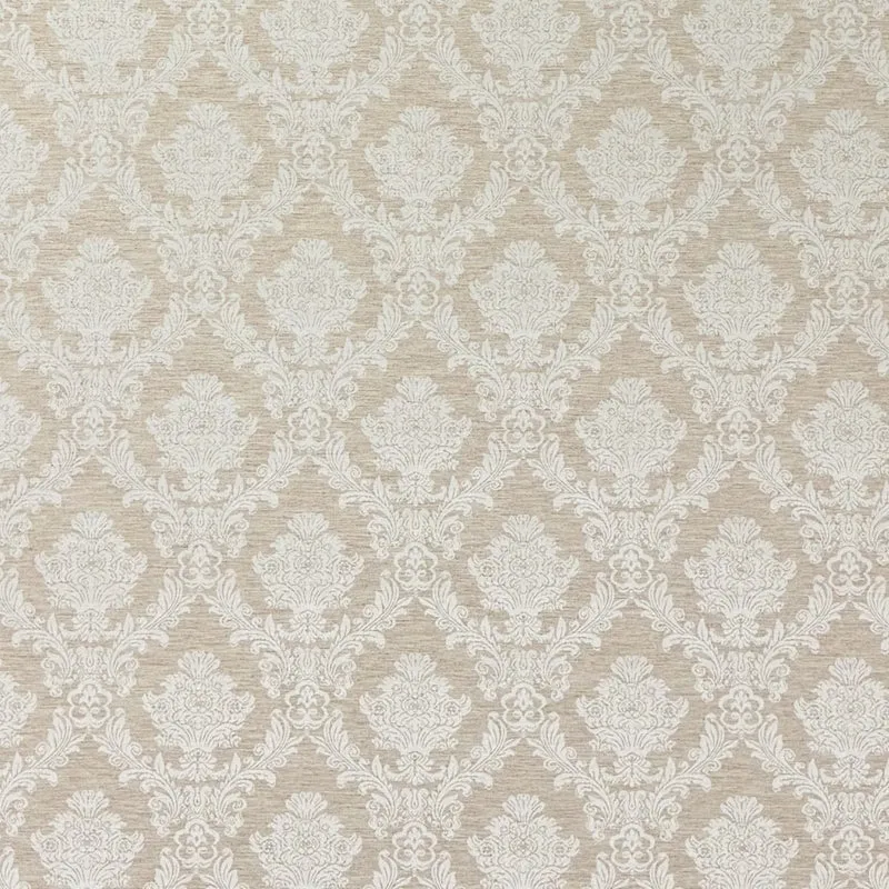 Jacquard Tischdecke aus beschichteter Baumwolle mit Fleckenschutz Classic01 beige Barock Ornamente eckig rund oval