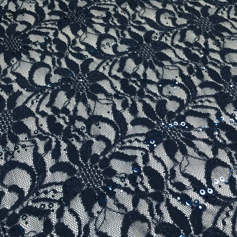 Bridal Raschel Floral Lace Corded Sequin Dress Fabric MR1434