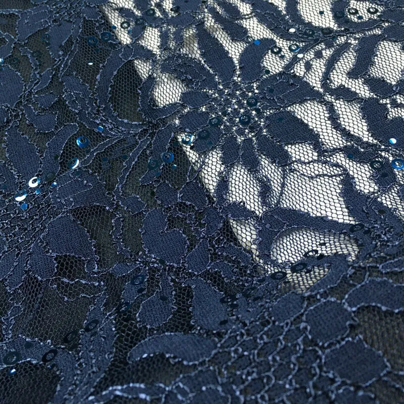 Bridal Raschel Floral Lace Corded Sequin Dress Fabric MR1434