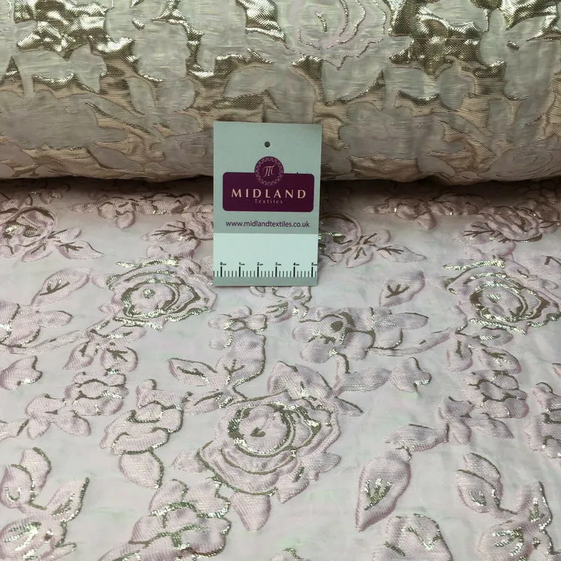 Pastel Bridal floral Brocade Embossed wedding fabric M1464 Mtex