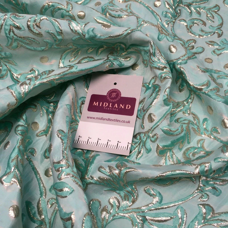 Pastel Bridal Ornamental Brocade Embossed wedding fabric M1465 Mtex