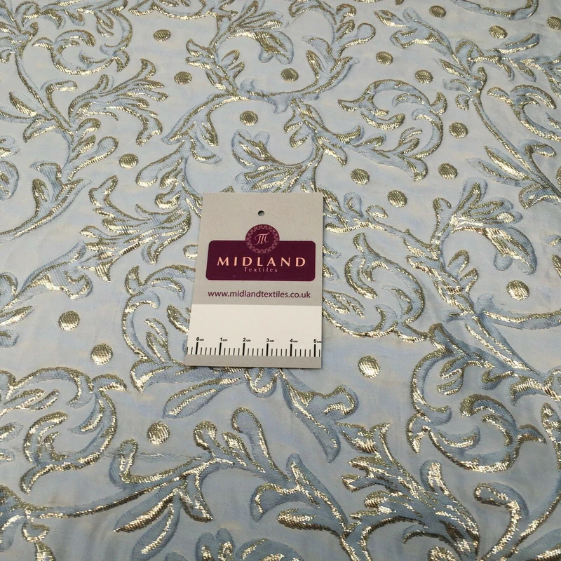 Pastel Bridal Ornamental Brocade Embossed wedding fabric M1465 Mtex