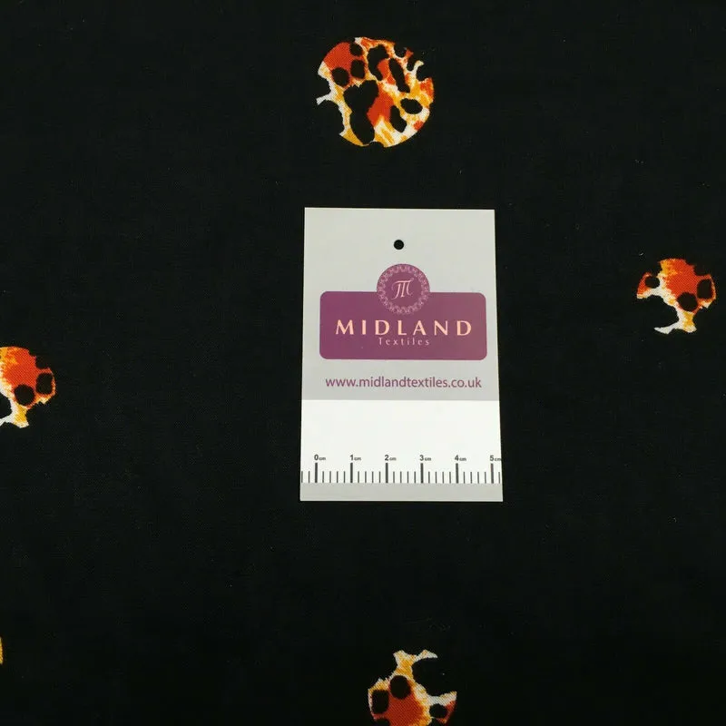 Black orange viscose border Fabric M1400-21 Mtex