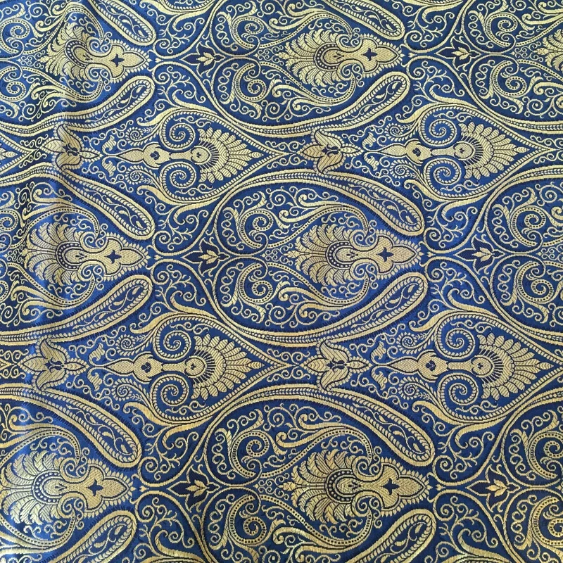 Navy Blue Indian Ornamental banarsi raw silk Cushion Cover Table Runner M1386