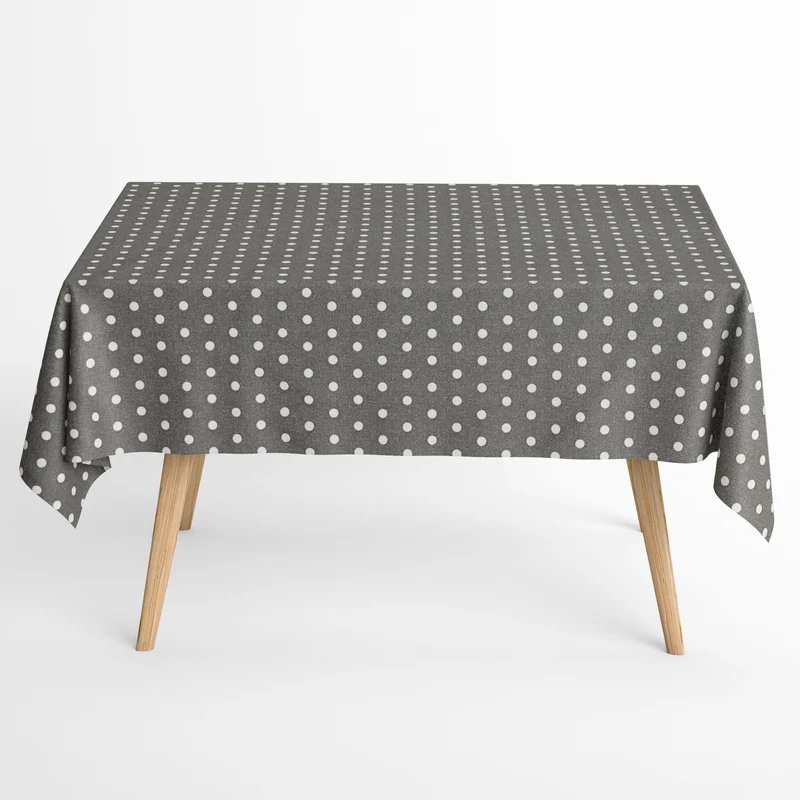 Jacquard Tischdecke aus beschichteter Baumwolle mit Fleckenschutz VAN GOGH OSCURO anthrazit Punkte eckig rund oval