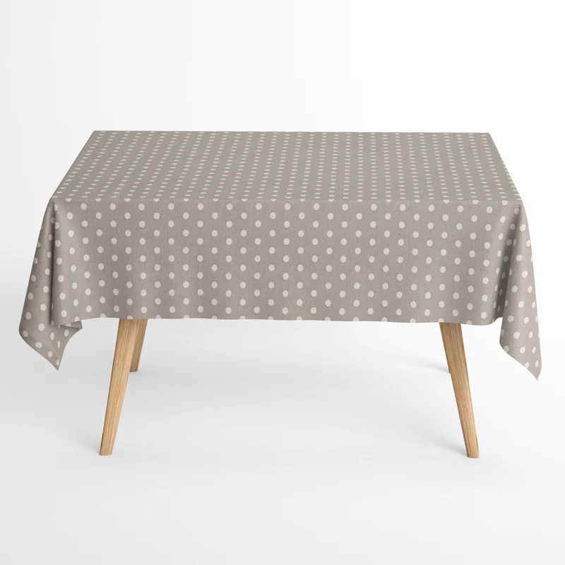 Jacquard Tischdecke aus beschichteter Baumwolle mit Fleckenschutz VAN GOGH Blanco beige Punkte eckig rund oval