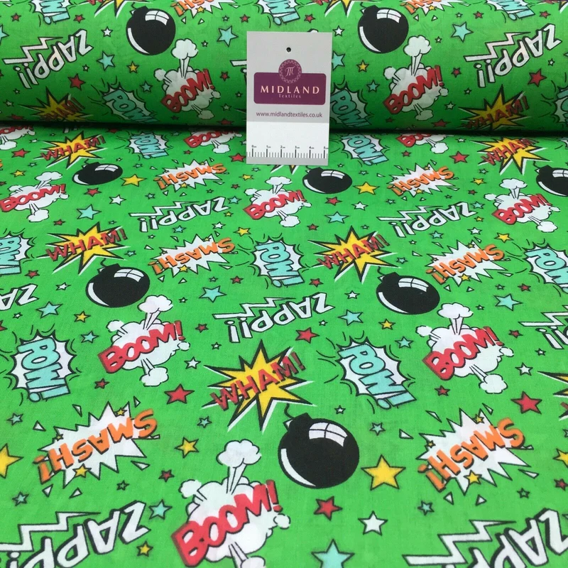 Boom Pow Wow craft mask poly cotton Fabric M1449 Mtex