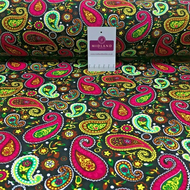 Paisley printed corduroy dress Fabric MH1489