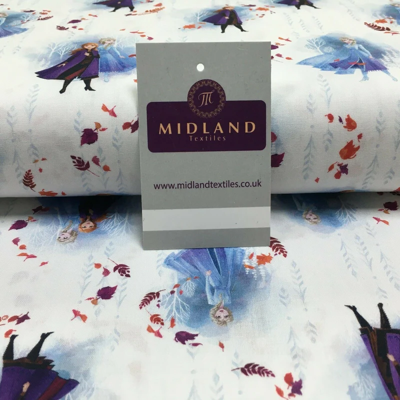 White Frozen Licensed Digital Printed 100% Cotton Fabric MH1453-2 Mtex