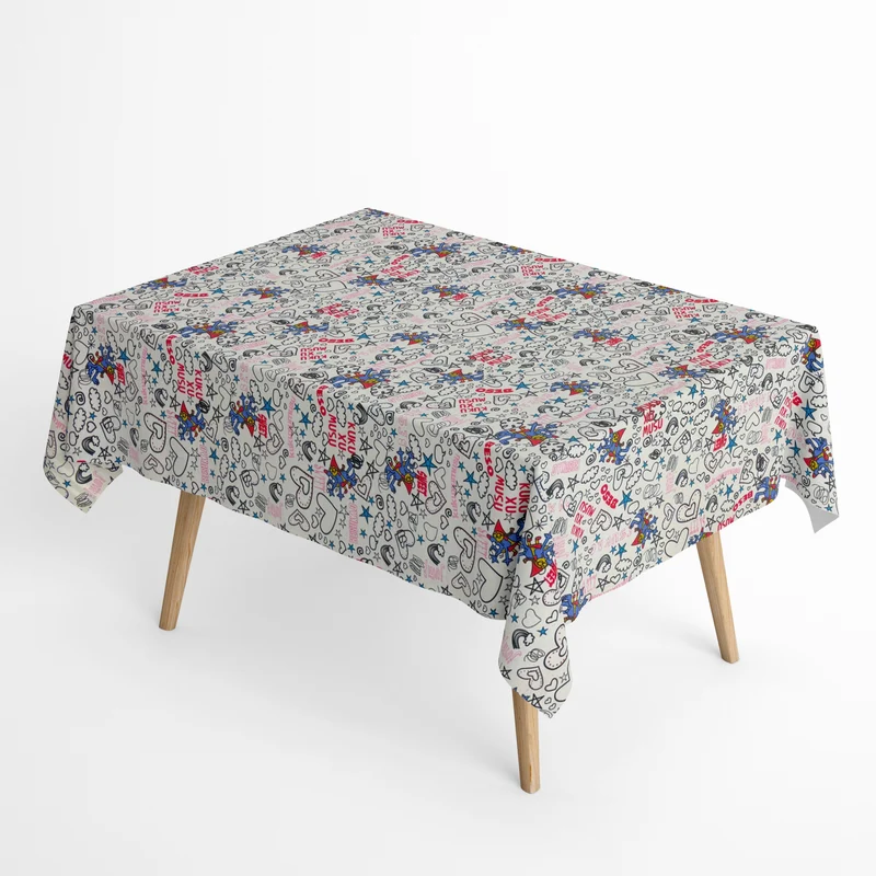 Jacquard Tischdecke aus beschichteter Baumwolle mit Fleckenschutz KUKUXUMUSU 08 Comic eckig rund oval
