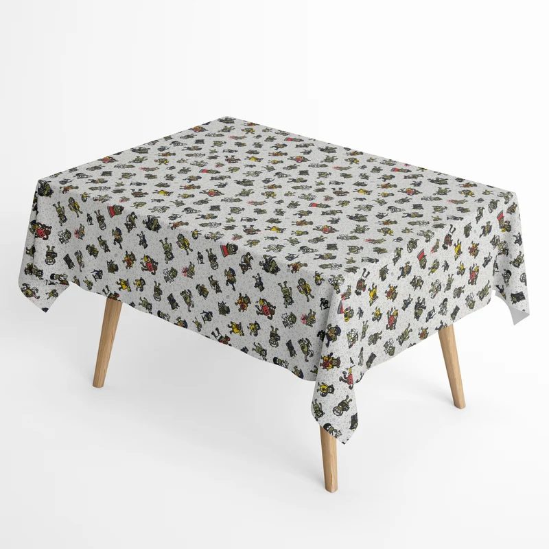 Jacquard Tischdecke aus beschichteter Baumwolle mit Fleckenschutz KUKUXUMUSU 06 Comic eckig rund oval
