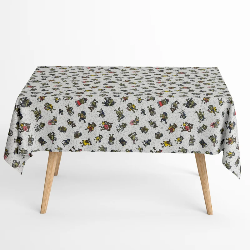 Jacquard Tischdecke aus beschichteter Baumwolle mit Fleckenschutz KUKUXUMUSU 06 Comic eckig rund oval