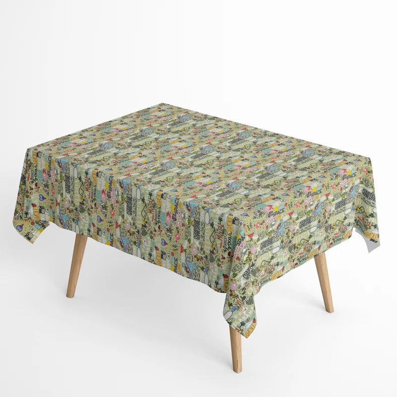 Jacquard Tischdecke aus beschichteter Baumwolle mit Fleckenschutz KUKUXUMUSU 07 Comic eckig rund oval