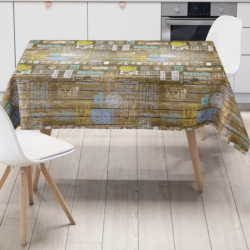 Wachstuch Tischdecke geprägt M19365 Holz Loft eckig rund oval