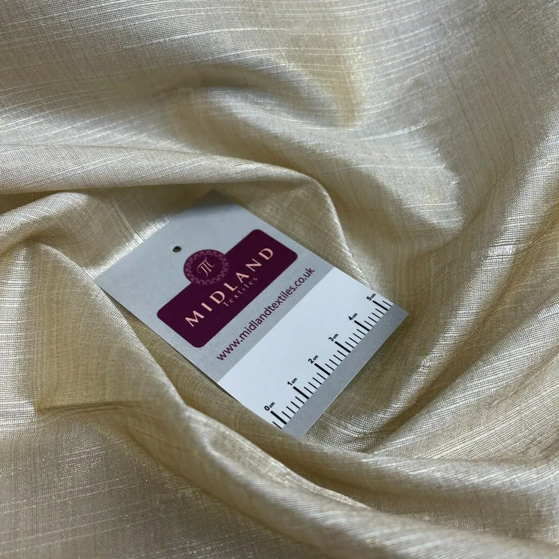 Gold Shimmer Raw Faux Silk Dupion Shantung Dress Fabric M1519 Mtex