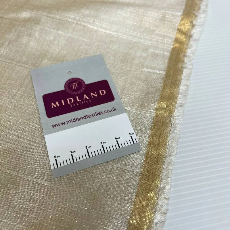 Gold Shimmer Raw Faux Silk Dupion Shantung Dress Fabric M1519 Mtex