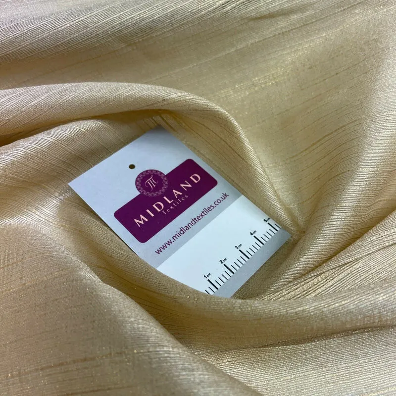 Gold Shimmer Raw Faux Silk Dupion Shantung Dress Fabric M1519 Mtex
