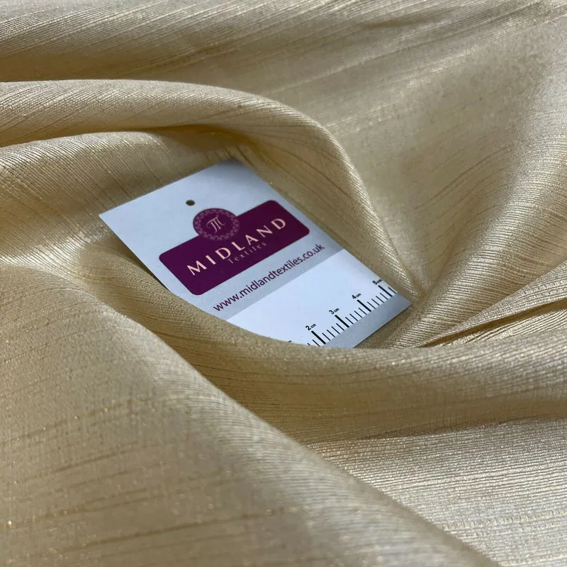 Gold Shimmer Raw Faux Silk Dupion Shantung Dress Fabric M1519 Mtex