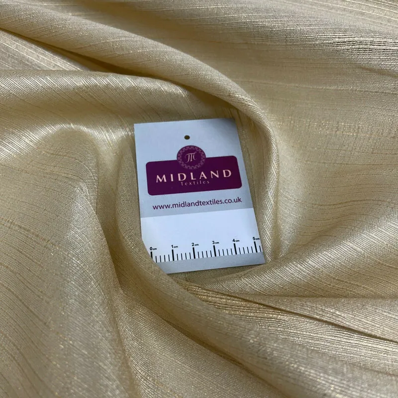 Gold Shimmer Raw Faux Silk Dupion Shantung Dress Fabric M1519 Mtex