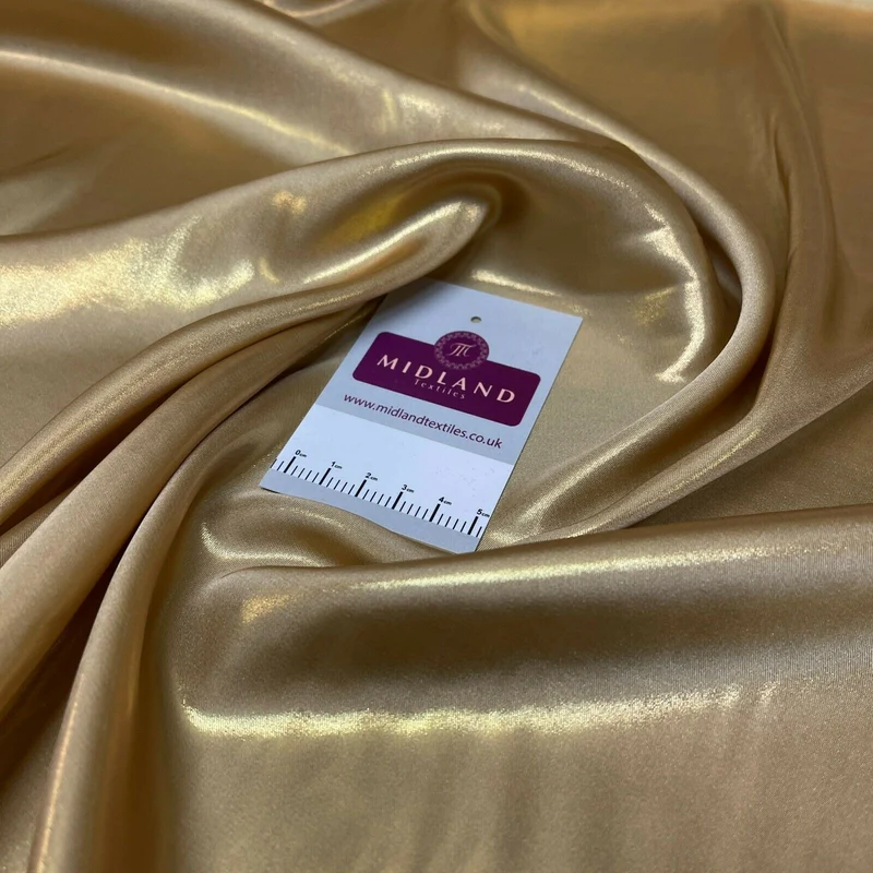 Silky Lightweight Charmeuse Shimmer Satin Foil Non-Stretch fabric M1535