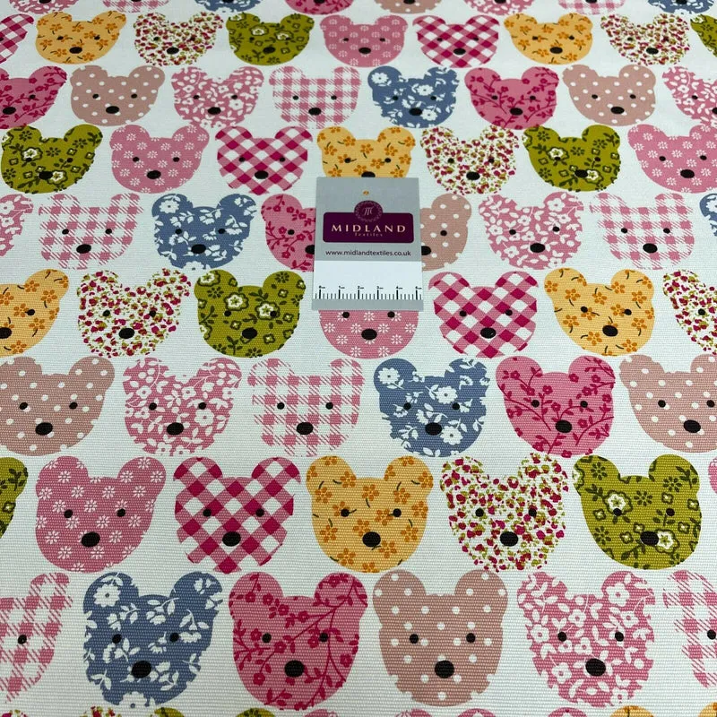 Ivory Teddy Face 100% Cotton Canvas Craft Fabric MK856-25