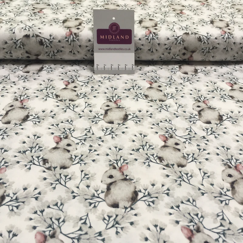 Bunny Rabbit printed Korean 100% cotton Patchwork craft mask Fabric MD1416 Mtex
