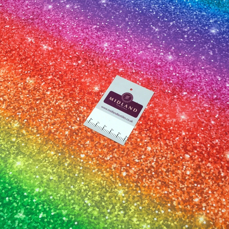 Rainbow glitter effect Digital Printed 100% Cotton mask Fabric MH1454 Mtex