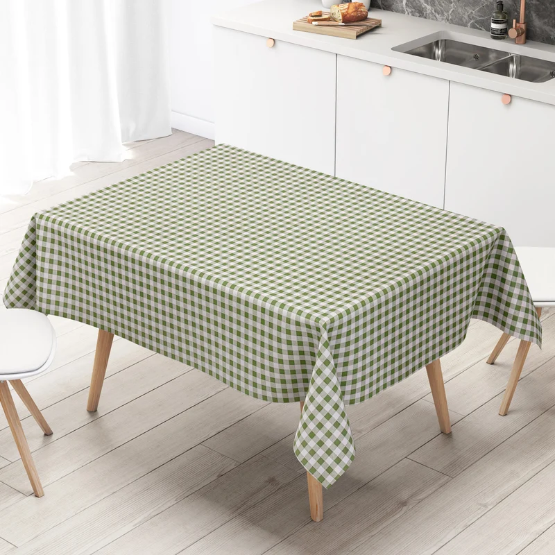 Wachstuch Tischdecke C141013 grün kariert klein Vichy eckig rund oval