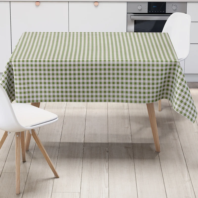Wachstuch Tischdecke C141013 grün kariert klein Vichy eckig rund oval