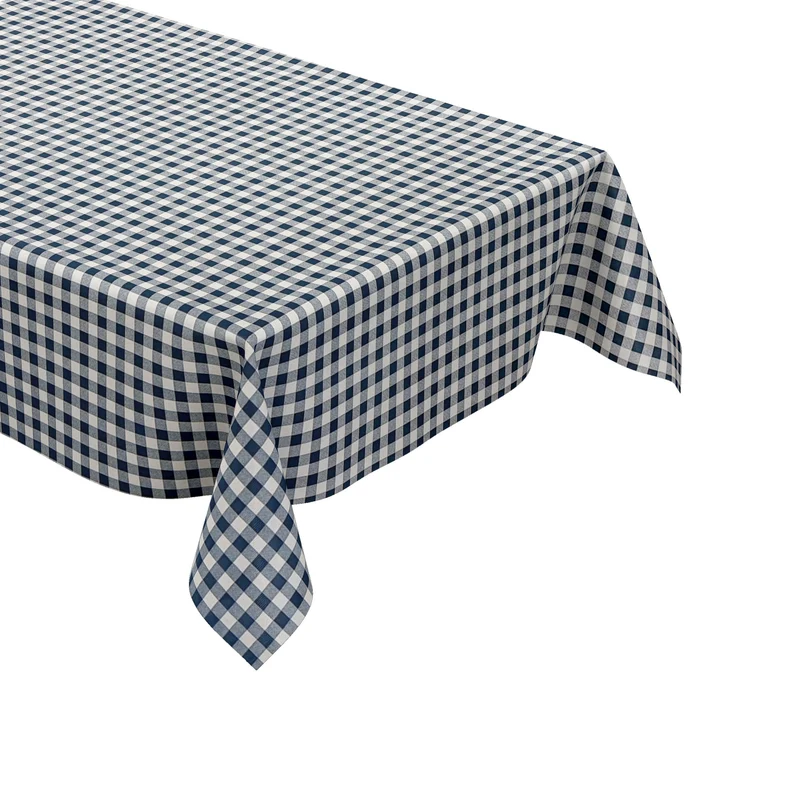 Wachstuch Tischdecke C141012 blau kariert klein Vichy eckig rund oval