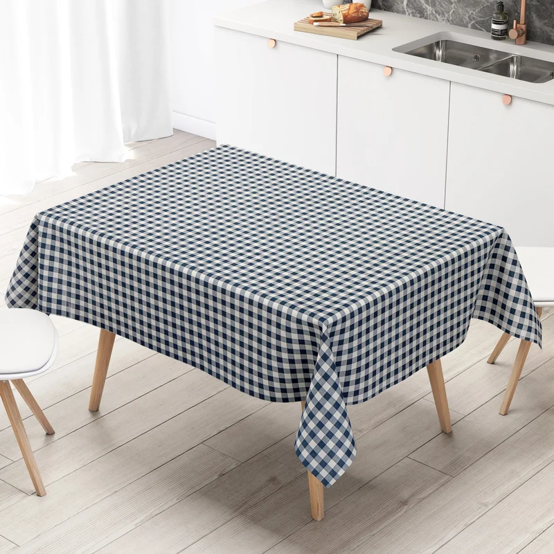 Wachstuch Tischdecke C141012 blau kariert klein Vichy eckig rund oval