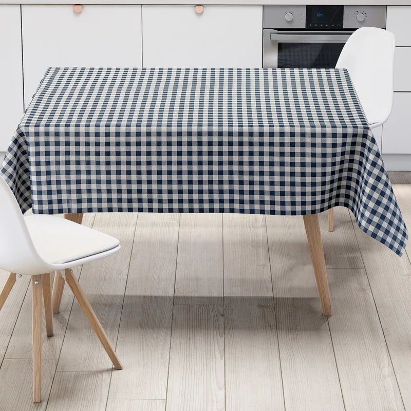 Wachstuch Tischdecke C141012 blau kariert klein Vichy eckig rund oval