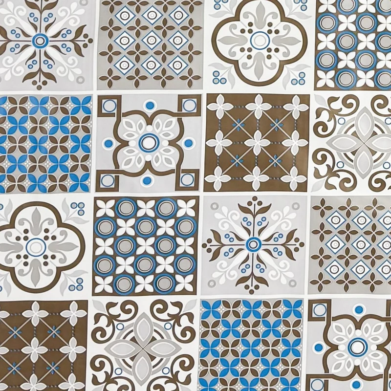 Wachstuch Tischdecke C141088 Mosaik blau braun Fliesen Portugal eckig rund oval