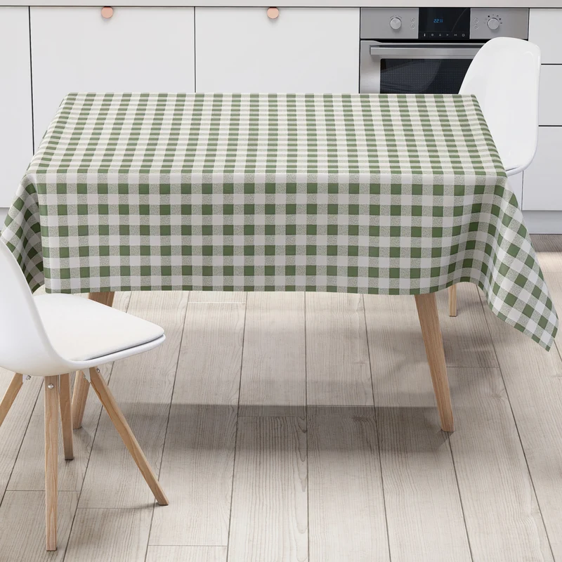 Wachstuch Tischdecke P107-3 grün kariert groß eckig rund oval