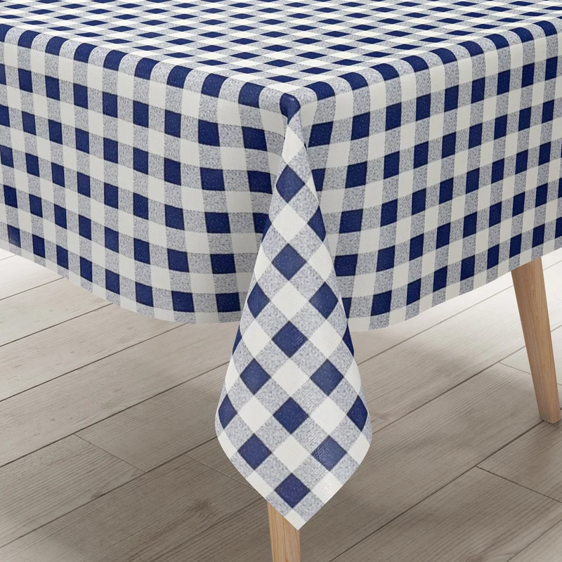 Wachstuch Tischdecke P107-2 blau kariert groß eckig rund oval