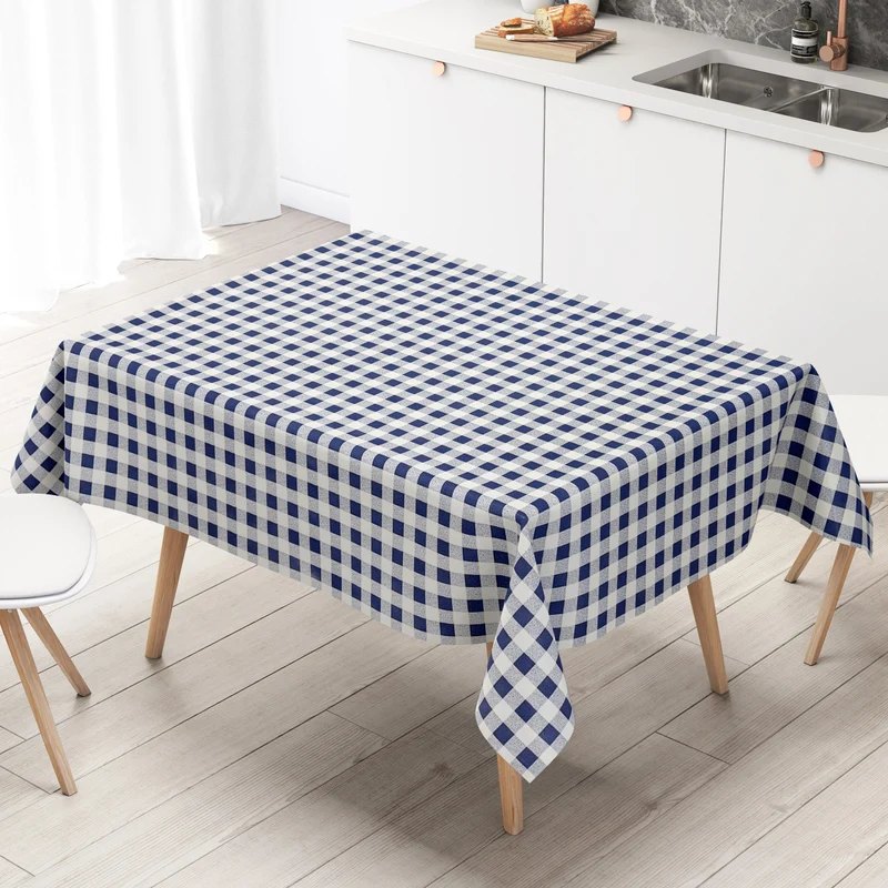 Wachstuch Tischdecke P107-2 blau kariert groß eckig rund oval