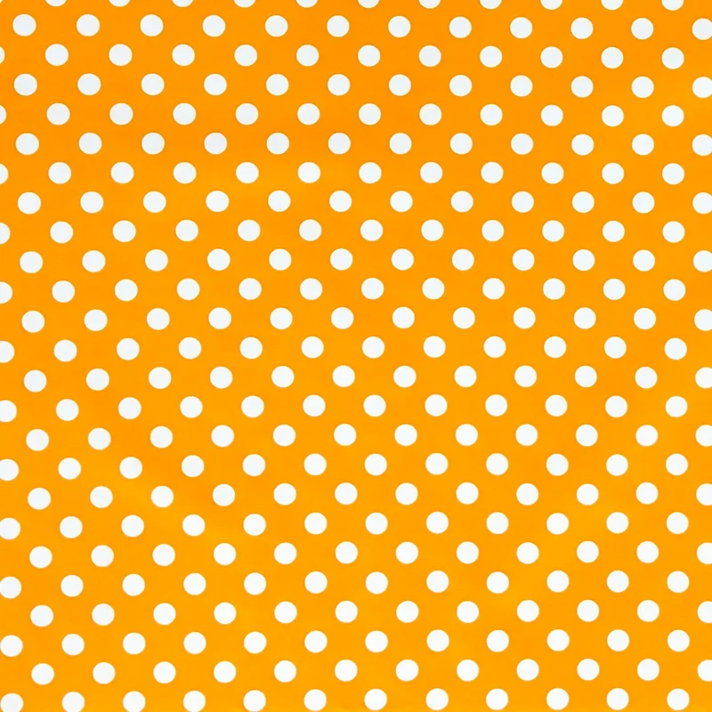 Wachstuch Tischdecke 01288-22 weiße Punkte auf orange Polka Dots eckig rund oval
