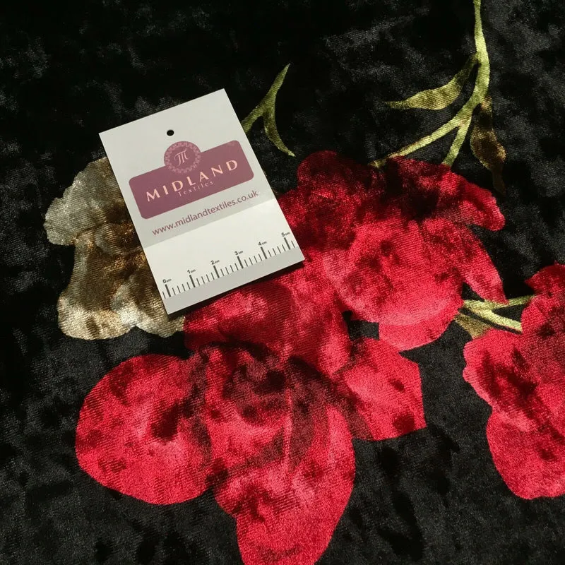 Vintage Floral Velvet Velour Stretch Printed dress fabric MA1430 Mtex