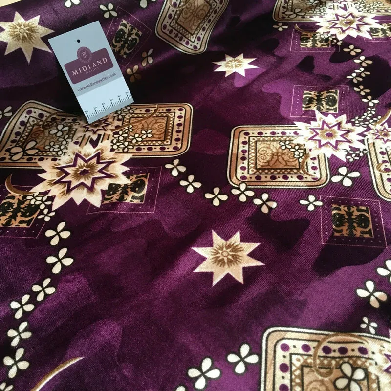 Vintage Floral Velvet Velour Stretch Printed dress fabric MA1430 Mtex